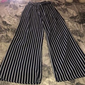 Loose navy blue stripped pants